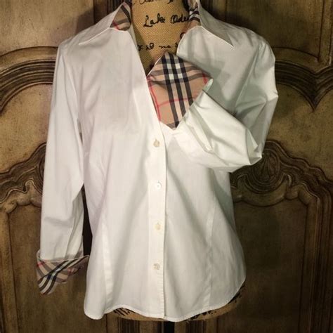 burberry white blouse|burberry plaid shirt women's.